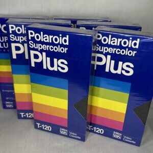 Polaroid T-120 Supercolor Plus VHS Blank Recording Tapes SEALED Lot Of 6